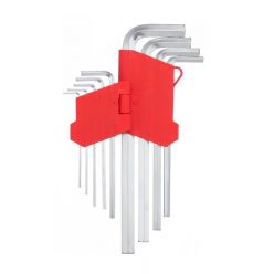 Набір ключів Г-подібних шестигранних подовжених 9 шт, 1.5-10 мм, CrV, 55 HRC Intertool