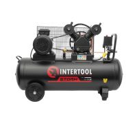 Компресор 100 л, 3 кВт, 380 В, 10 aтм, 500 л/хв., 2 циліндри Intertool - PT-0013