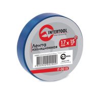 Стрічка ізоляційна, 17 мм * 15 м * 0.15 мм, синя  Intertool - IT-0015