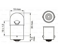 Лампа накаливания R10W 12V 10W BA15s ECO (пр-во Bosch) - 1987302816