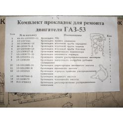ВолЖ. Р/к прокладок дв.Газ 53 (полный) (Волчанск)