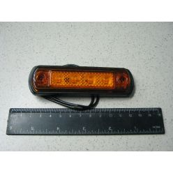 BH. Лампа габаритная LED на резине прямоугольная, 12/24 V желтая