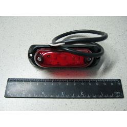 Лампа габаритна LED на гумi овальна, 12/24 V червона