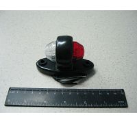 Лампа габаритна-пряма коротка 12/24V овальна, біло- червона - OBR147