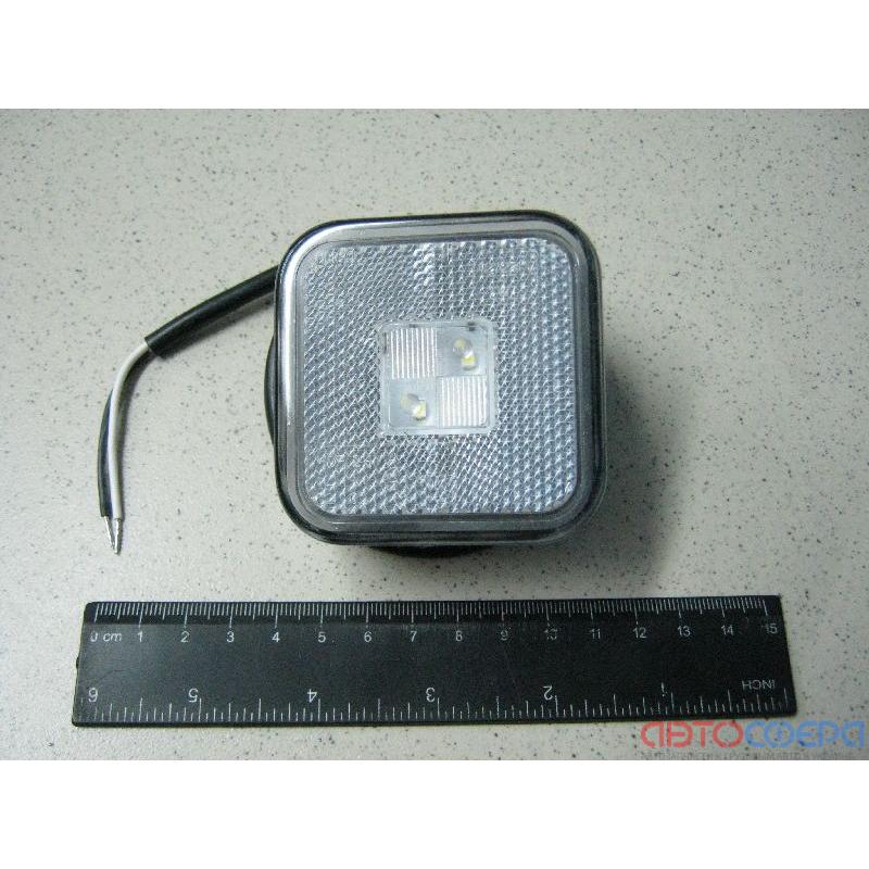 BH. Лампа габаритная LED отражающая 12/24V белая,квадрат