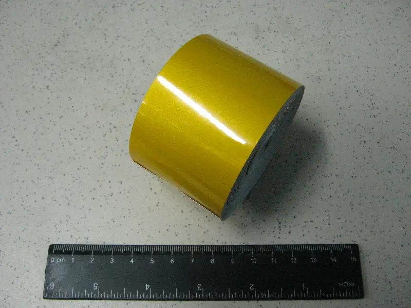 Стрічка світловідбиваюча жовта шир. 50мм.