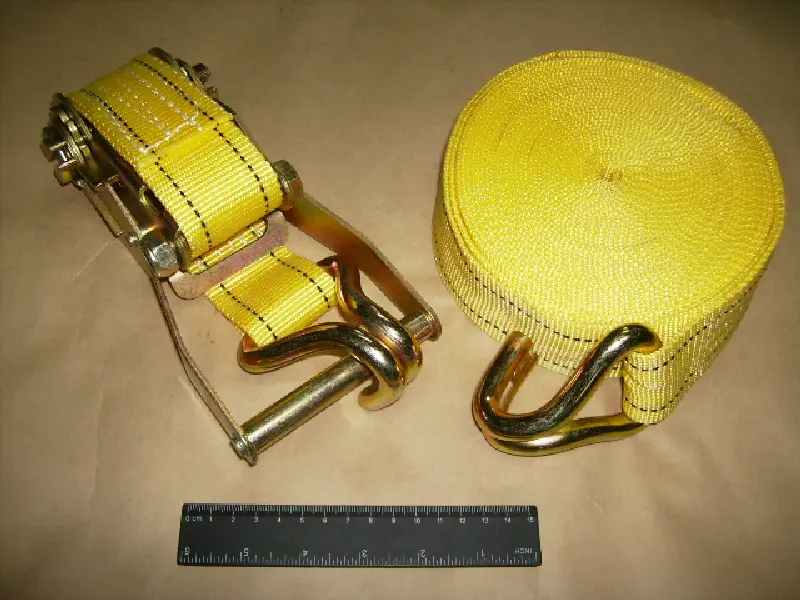Стяжка вантажу 5t (тріскачка, гумова ручка, стрічка 50mm.x0.5m., гак)