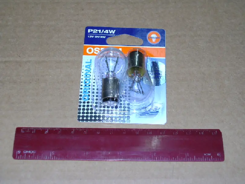 Лампа допоміжн. освітлення Р21/4w 12v 21/4w Ваz15d (2 шт) blister (вир-во OSRAM)