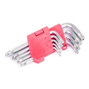 Набір Г-подібних ключів TORX з отвором 9шт, Т10-Т50