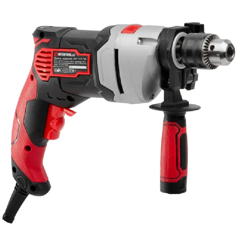 Дрель ударна 800Вт, 0-2900об/хв, D=1.5-13мм метал.корпус