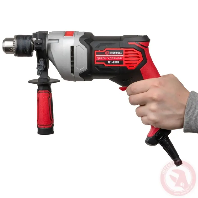 Дрель ударна 800Вт, 0-2900об/хв, D=1.5-13мм метал.корпус