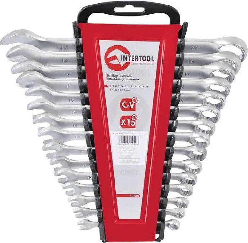 Набір комбінованих ключів (15од) (6мм-22мм) Cr-V