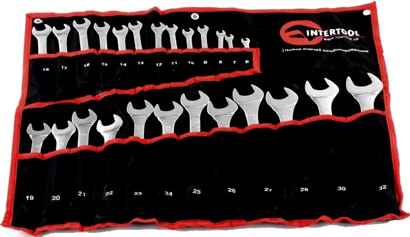 Набір ключів комбінованих 25шт, 6-32мм Cr-V чохол