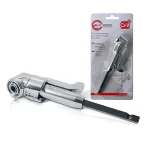 Кутовий адаптер для викруткових насадок 1/4" CrV  (Intertool)