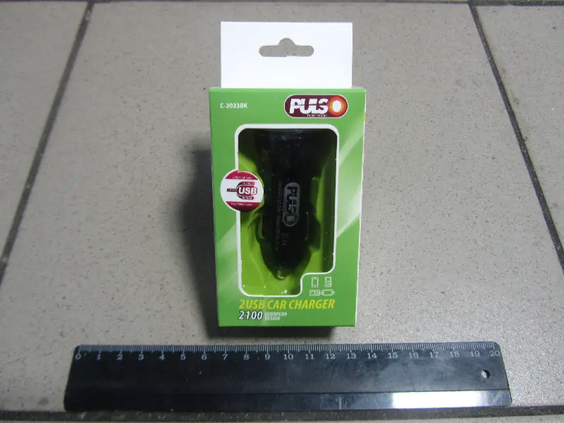 Адаптер автомобільный (прикурювач-USB) 12/24V DC 2*5V-2100/1000mA AUTO WELLE