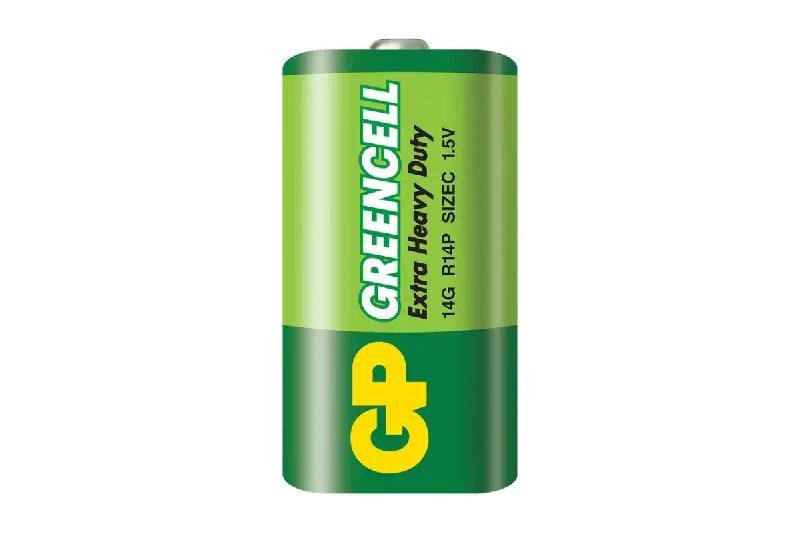 Батарейка GP Greencell 14G сольова 1.5V  14G-U2, R14, C, блістер