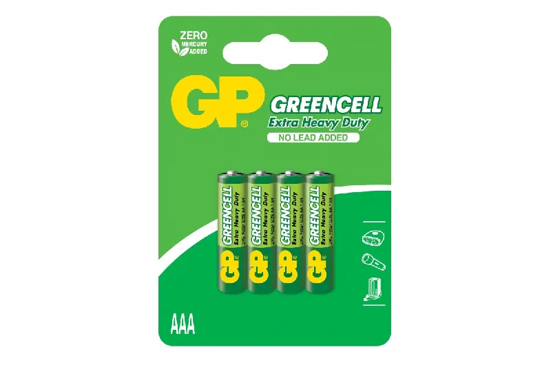 Батарейка GP Greencell 24G сольова 1.5V  24G-U4, R03, AAA, блістер