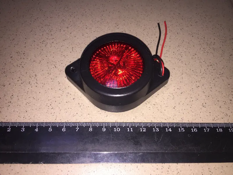 Ліхтар габаритний 24V LED червоний (таблетка) (вир-во RIDER)