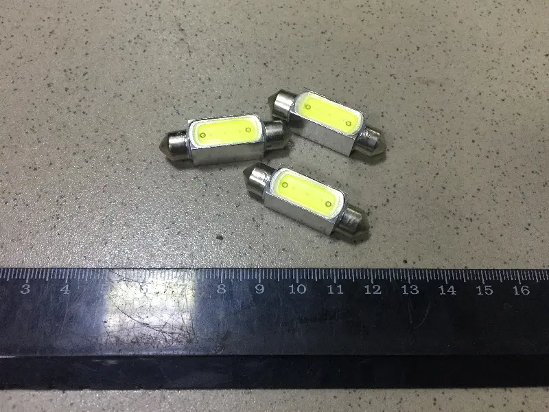 Лампа LED Софітні C5W 12V T11x39-S8.5 (1SMDx3chips) Мега-LED WHITE <TEMPEST>