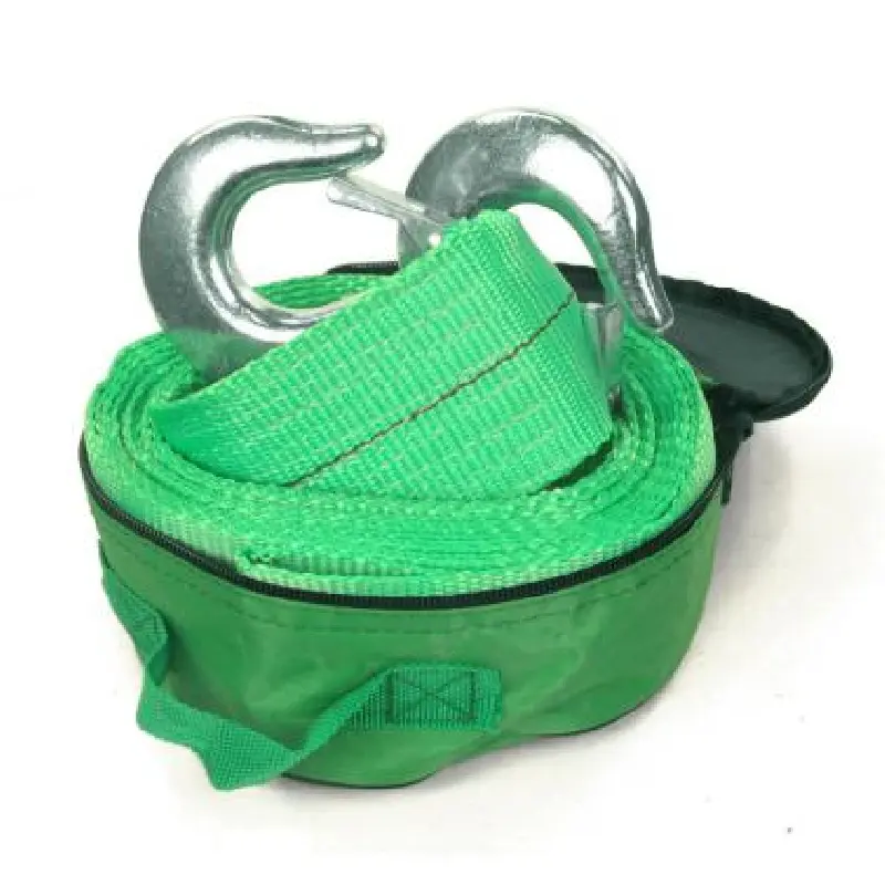 Трос буксирувальний 8т. стрічка 75мм. 5м. С гак, зелений <Armer>