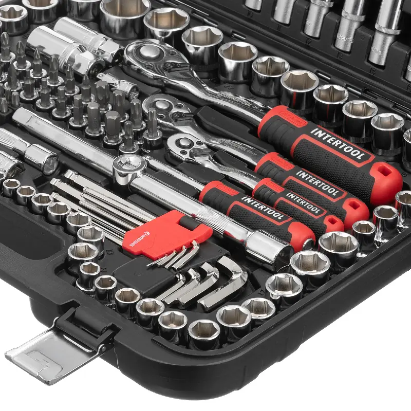 Набір інструментів 1/2″,3/8″, 1/4 (156од) Cr-V (Intertool)