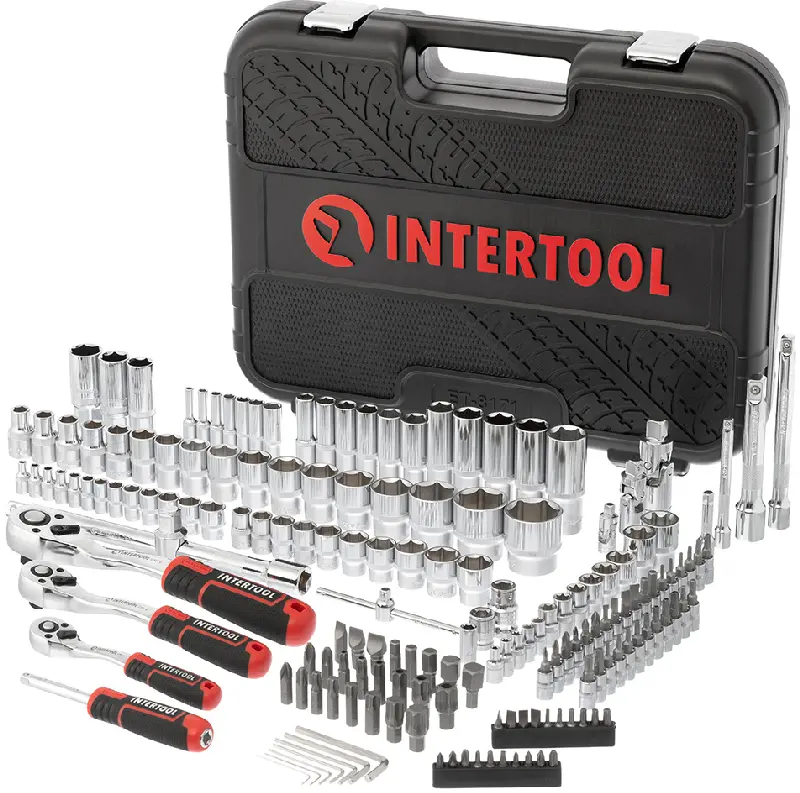 Набір інструментів 1/2″,3/8″, 1/4 (171од) Cr-V (Intertool)