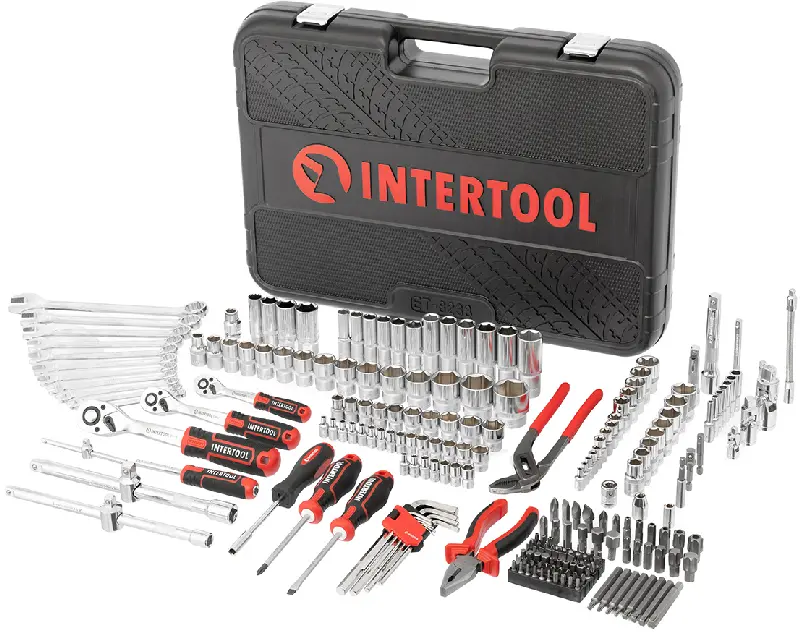 Набір інструментів 1/2″,3/8″, 1/4 (233од) Cr-V (Intertool)