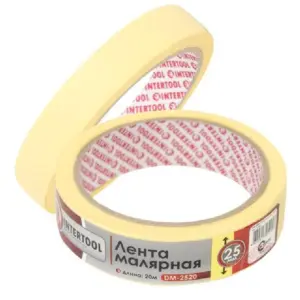 Стрічка малярна 25мм, 20м жовта