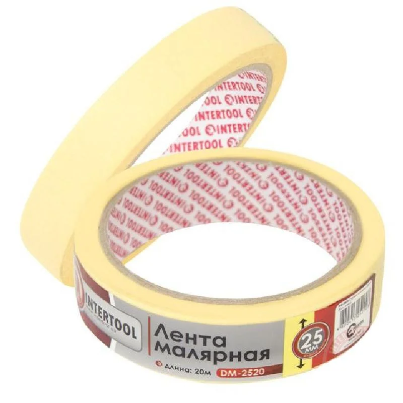 Стрічка малярна 25мм, 20м жовта