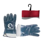 Рукавичка маслостійка (синя) на основі трикотажу покрита нітрилом з твердим манжетом