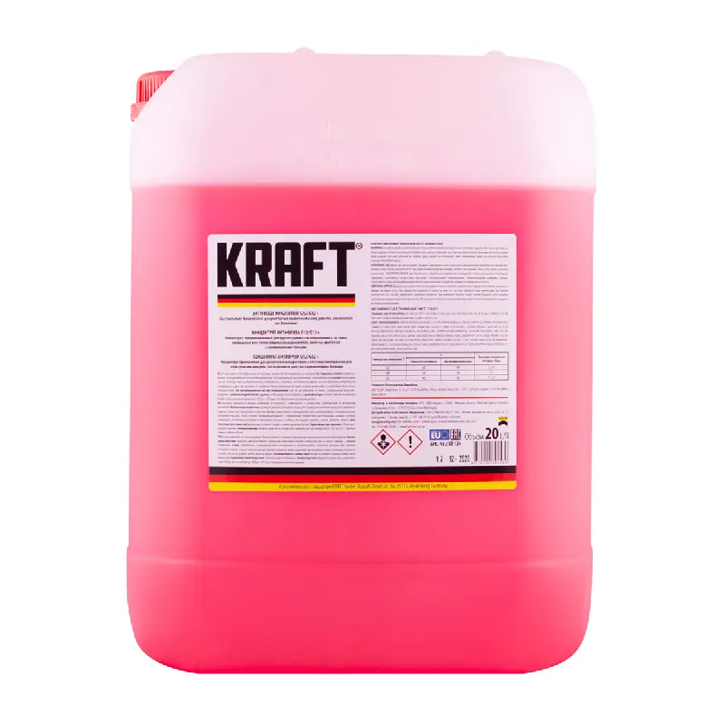 Антифриз Kraft G12/G12+ (готовий) -35 червоний 20л