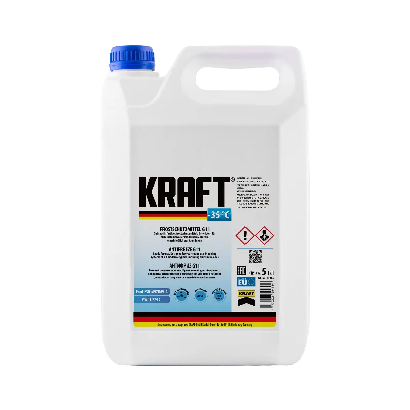 Антифриз Kraft G11 (готовий) -35  синій 5л
