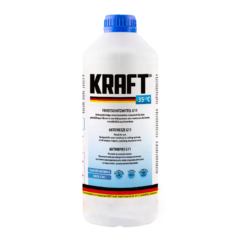 Антифриз Kraft G11 (готовий) -35  синій 1,5л