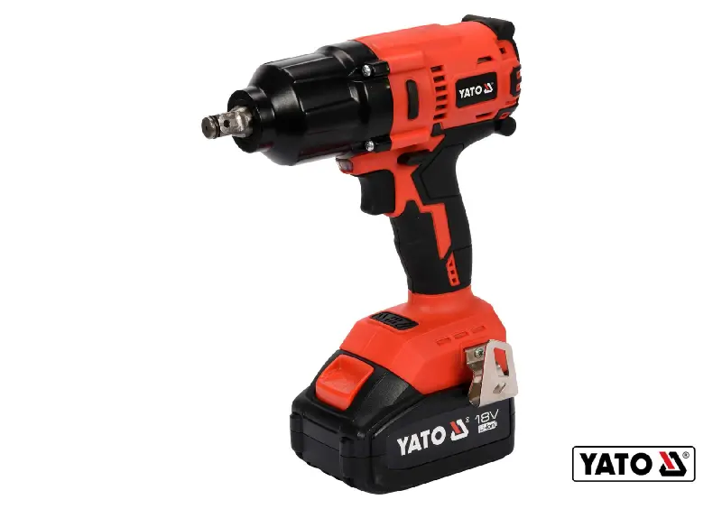 Гайковерт ударний акумуляторний безщітковий YATO: квадрат-1/2″, 700 Нм, Li-Ion 18В, 3 Агод +кейс (вир-во YATO)