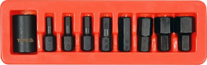Набір насадок викруткових  ударних YATO 1/2″ HEX М6-М19 9шт
