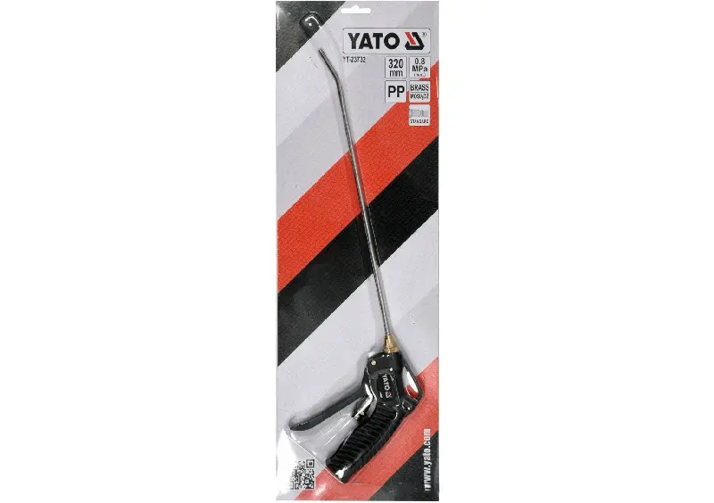 Пістолет пневматичний продувальний YATO з соплом l= 320 мм, D=1/4″, для тиску- 0.8 MPa