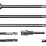 Тримачі-адаптери торцевих головок YATO : квадрат 1/4 , 3/8 , 1/2 L=50 і L=150мм , HEX 1/4 . Crv-V . 6 шт  (вир–во YATO )