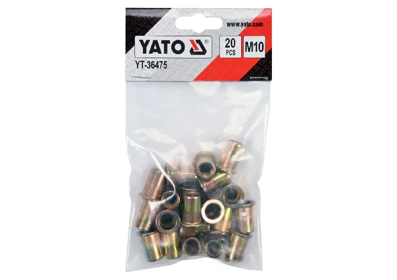 Нітогайка сталева YATO; М10, l=21 мм, 20 шт.