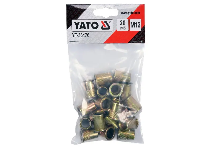 Нітогайка сталева YATO; М12, l=22 мм, 20 шт.