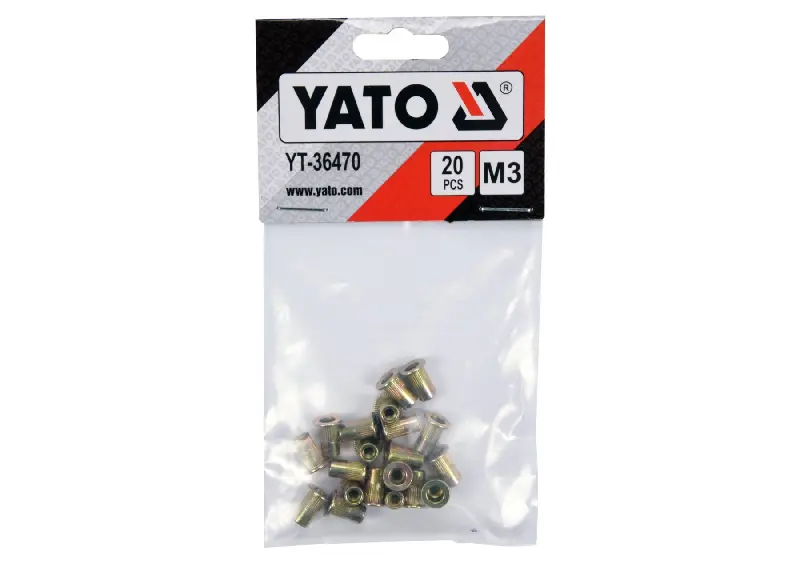 Нітогайка сталева YATO; М3, l= 9 мм, 20 шт.