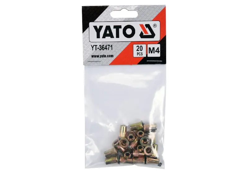 Нітогайка сталева YATO; М4, l= 11мм, 20 шт.