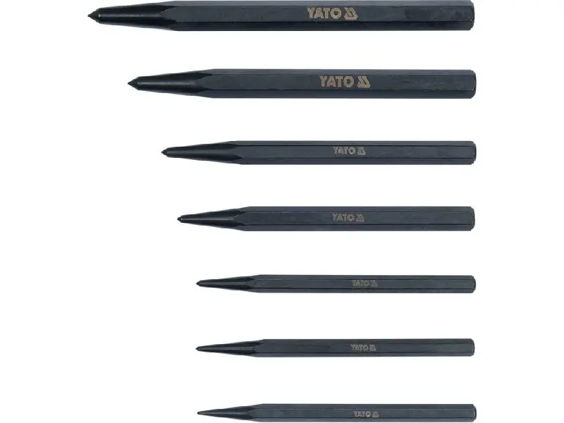 Кернери розмічальні L=100-140 мм Ø=1.5- 6 мм компл. 7 шт.  YATO