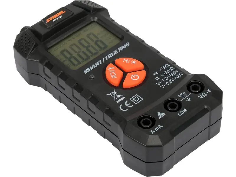 Мультиметр  електричних параметрів: 0-10 A . 0-600 V AC/DC з LCD-дисплеєм , живлення – 2х1,5V . AAA батарейки (вир-во VOREL)
