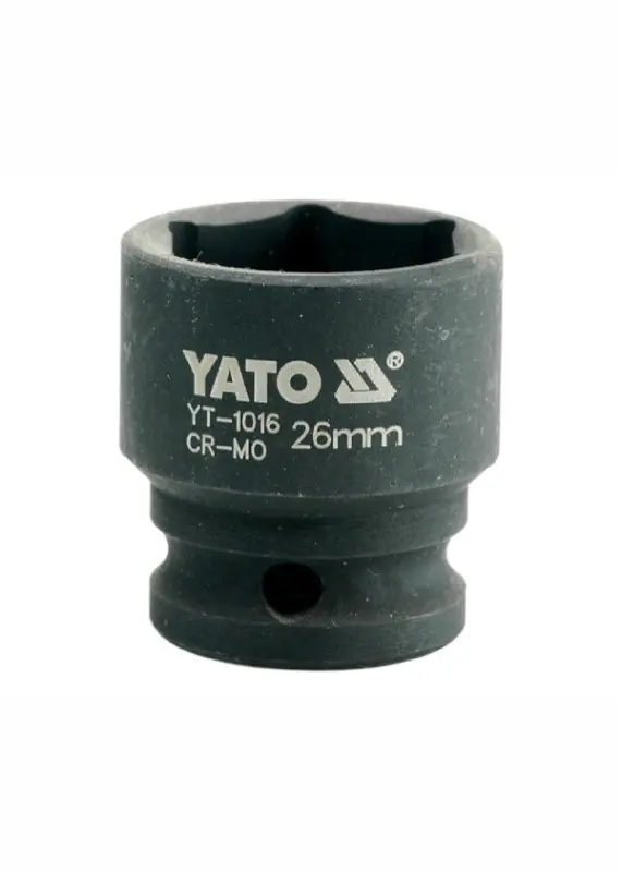 Головка торцева ударна 6-гран.  YATO, до квадр. 1/2″ М=26мм, L= 43 мм