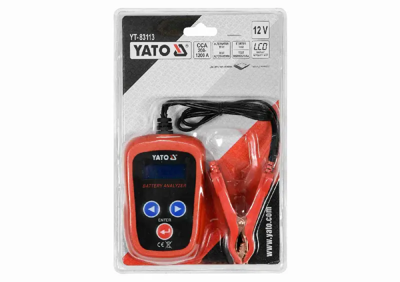 Тестер параметрів  акумуляторів 12В, LED (YATO)