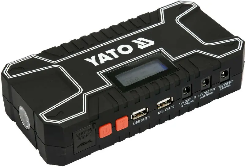 Пусковая-зарядна  батарея Li-Pol, ємність 12 Агод, 300/500А, питание USB, 5В,2А (YATO)