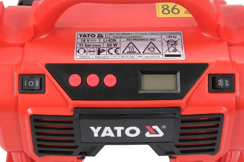 Компресор акумуляторний Li-Ion 18B, 60Вт, YATO