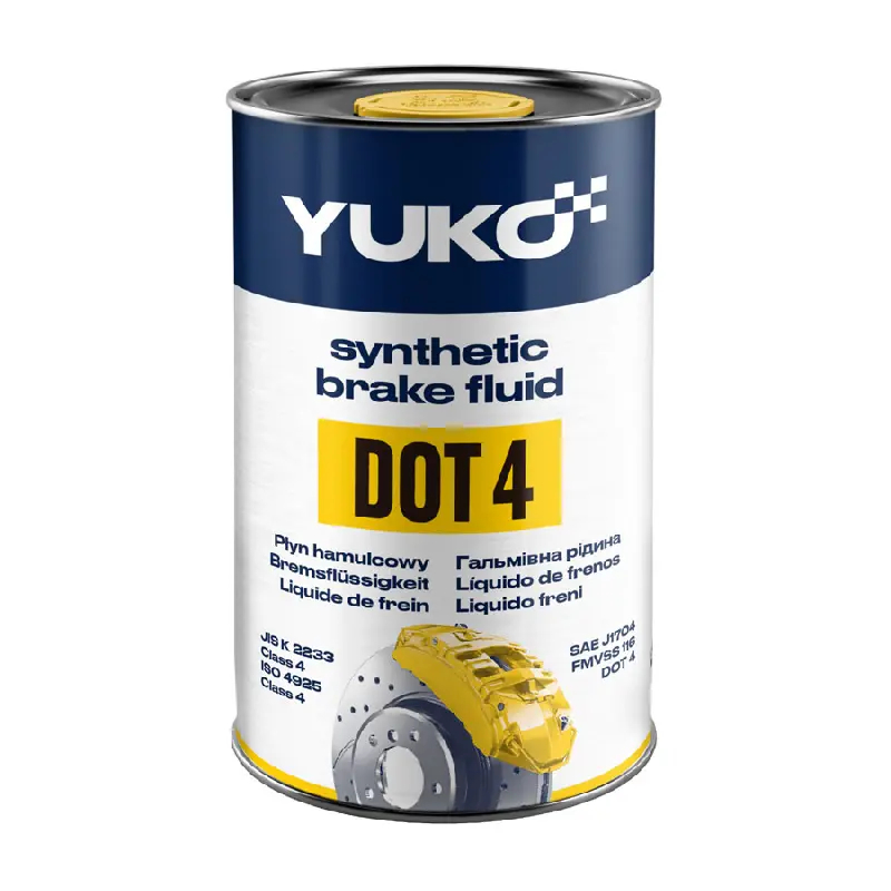 YUKO. Рідина гальмівна  DOT4 (0,9кг) каністра 1л жерсть