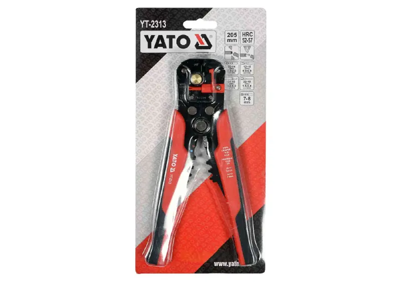 Кліщі для обтискання і зачистки проводів YATO, L=205 мм  шт