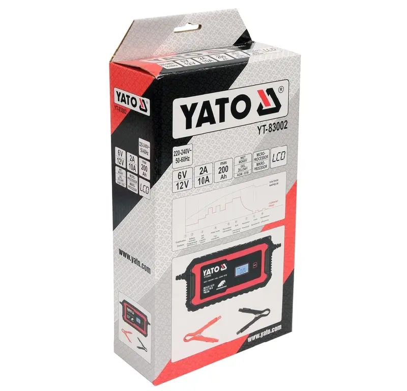 Зарядний прилад  мережевий з LCD дисплеєм 230V YATO